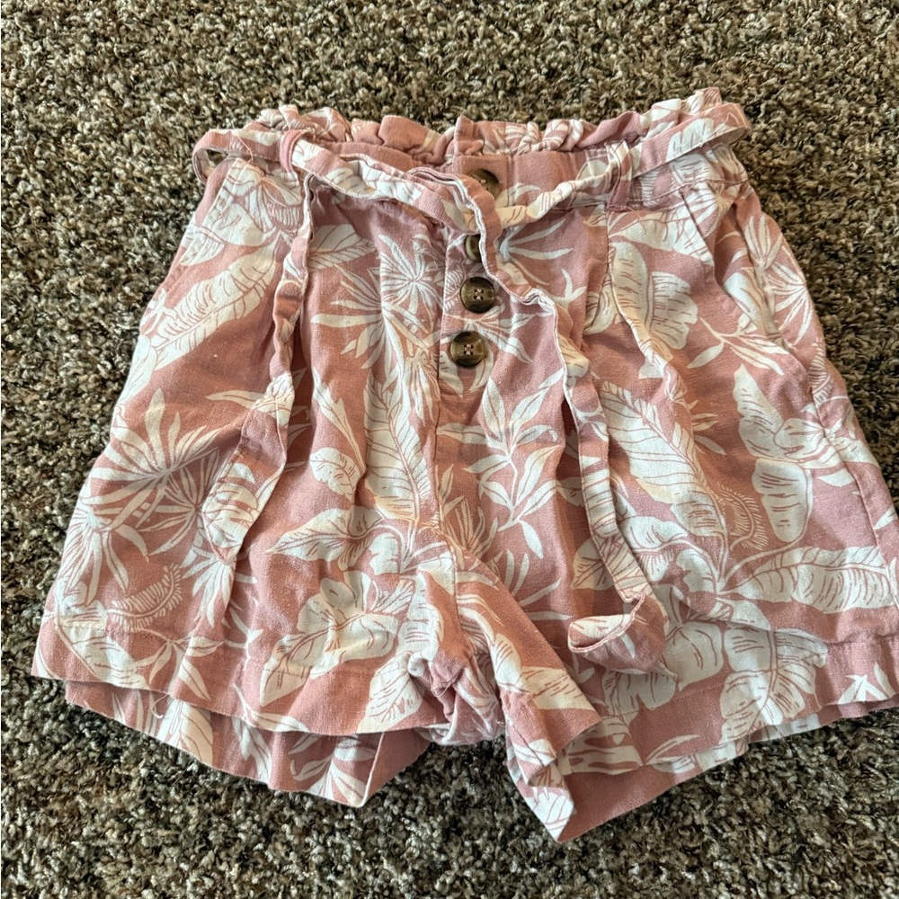 Charlotte Russe Pink Floral High Waist Shorts